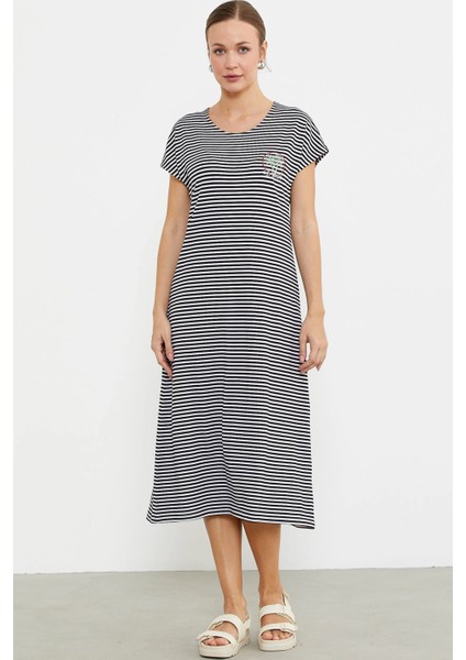 Sementa 77489 Nakış Detaylı Marine Penye Elbise fiyatları