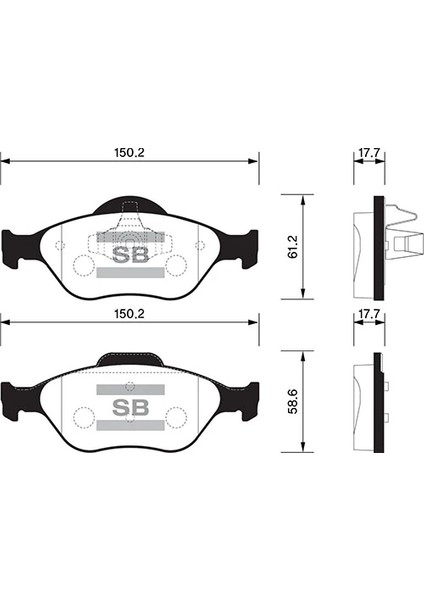 ÖN BALATA FIESTA 1.4TDCİ ABSLİ 2000 FUSION 2002 MAZDA 121 1996 MAZDA 2 2003 TAMT2K021FSTL YS6J2K021DC WVA23202