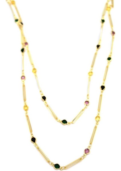 Taşlı Kolye - Altın