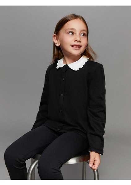 Yeni Sezon Bisiklet Yaka Kız Çocuk Triko Hırka