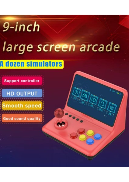 Retro 9 Inç Joystick Arcade A7 Mimarlık Dört Çekirdekli Cpu Simülatörü Video Oyunu Konsolu