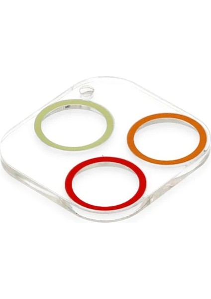 Bfs iPhone 13 Pro Max Renkli Kamera Lens Koruma Cam - Turuncu-Kırmızı modelleri