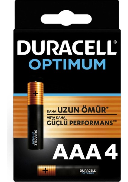 Duracell Optimum Alkalin Pil Aaa 4'' Lü Paket