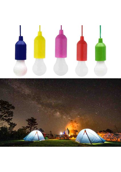 Kamp Karavan Çadır Renkli Pille Çalışan Çek Yak Ampül Işıldak Lamba