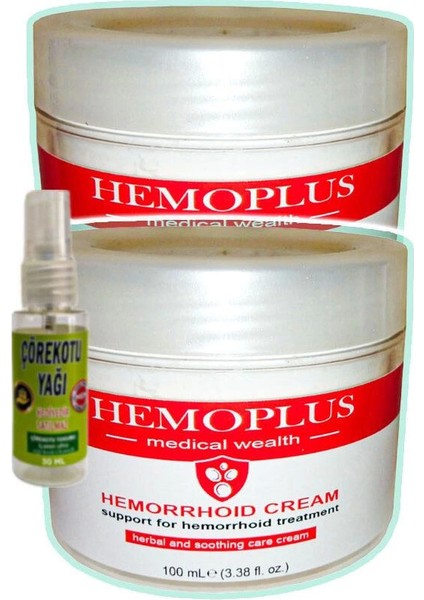 Hemoplus 2X100 ml Rahatlama Bakım Kremi + 30 ml Çörek Otu Yağı ile