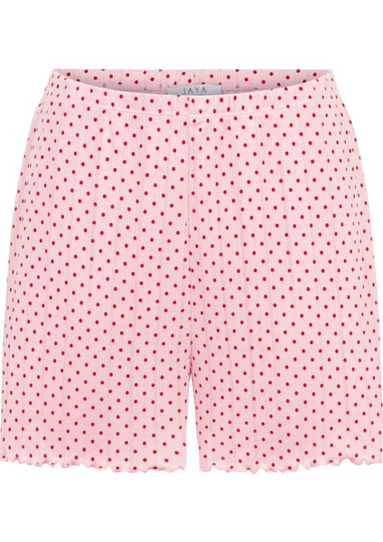 Pointelle Kırmızı Puantiyeli Şortlu Pijama Takımı modelleri