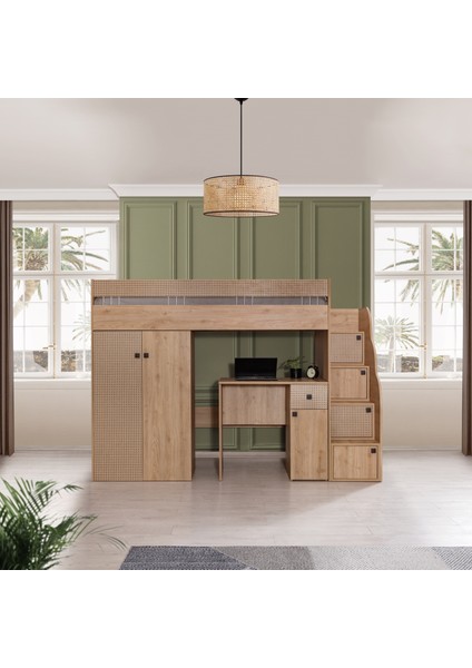 Rustik Ranza Dolap Çalışma Masası