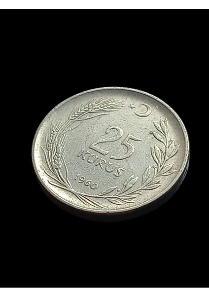 25 Kuruş 1960 Madeni Koleksiyon Para. Antika Madeni Para.