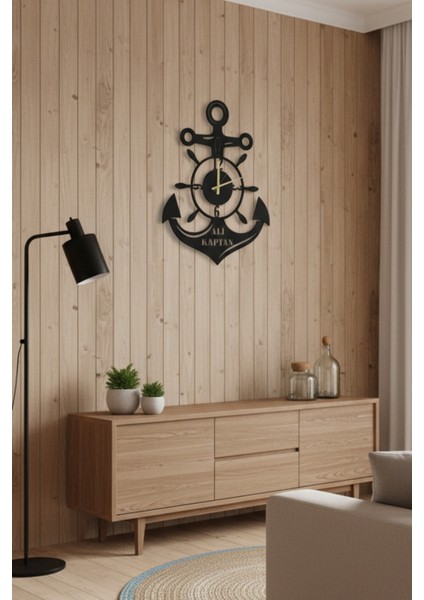 Kişiye Özel Çapa Tasarımlı Metal Duvar Saati – 46x60 cm – Denizci Temalı Dekoratif Modern Saat fırsatları