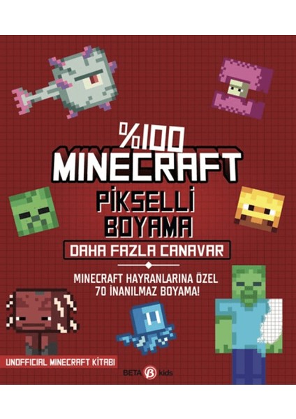 %100 Minecraft Pikselli Boyama - Daha Fazla Canavar