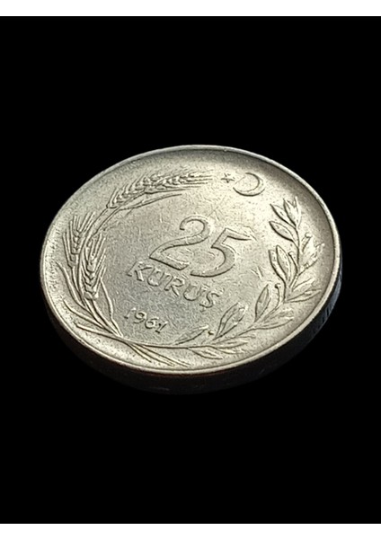 25 Kuruş 1961 Madeni Koleksiyon Para. Antika Madeni Para.