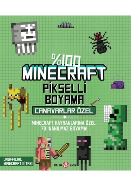 %100 Minecraft Pikselli Boyama Canavarlar Özel