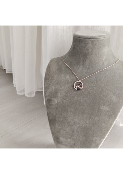 925 Ayar Gümüş Kadın Kolye- Rose Renk - Şık Tasarım