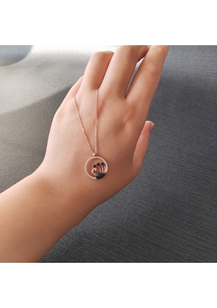 925 Ayar Gümüş Kadın Kolye- Rose Renk - Şık Tasarım fiyatları