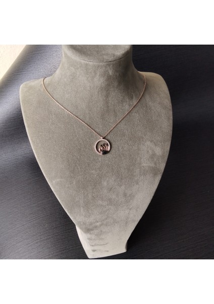 925 Ayar Gümüş Kadın Kolye- Rose Renk - Şık Tasarım modelleri