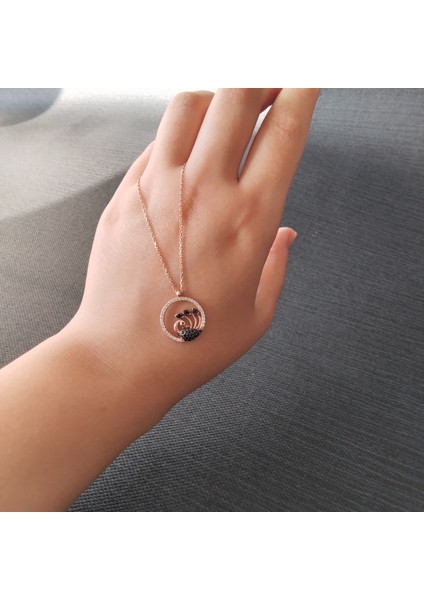 925 Ayar Gümüş Kadın Kolye- Rose Renk - Şık Tasarım fırsatları
