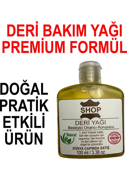 Deri Bakım Yağı 100 ml Cüzdan, Kemer, Ceket, Sandalet, Bot, Ayakkabı, Eldiven Çanta Bakım Cila Koruma