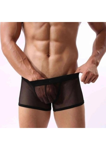 Fantezi Transparan Tül Erkek Boxer Fantezi Tanga 4603