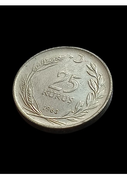 25 Kuruş 1963 Madeni Koleksiyon Para. Antika Madeni Para.