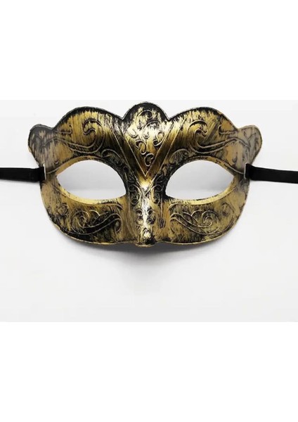 Bfs Altın Renk Eskitme Maskeli Balo Maskesi – Venedik Tarzı Parti Maskesi