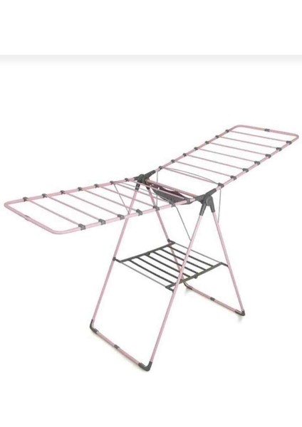 Egs Ticaret Vipaş Pera Soft Kalın Borulu Mandal Sepetli Çamaşır Kurutmalığı - Pembe