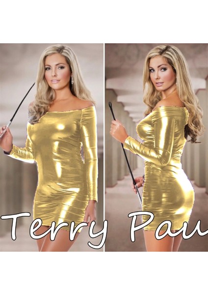 TP101167 Uzun Kollu Parlak Elbise fiyatları