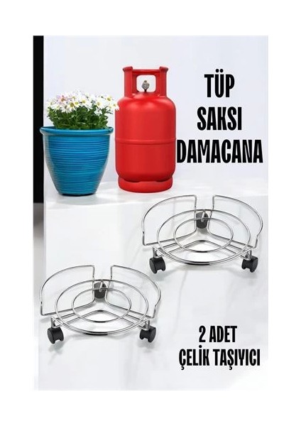 Bfs Saksı Tüp Damacana Altlığı Tekerlekli Taşıyıcı 2 Adet