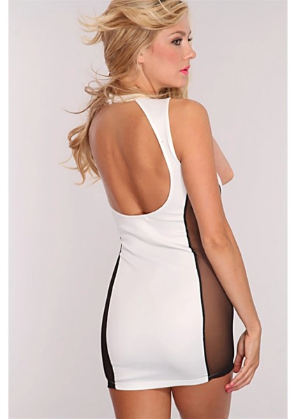 TP101218 Kontras Transparan Elbise modelleri