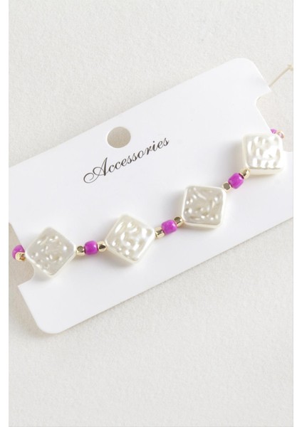 Baklava Boncuk Inci Makrome Ip Bileklik fırsatları