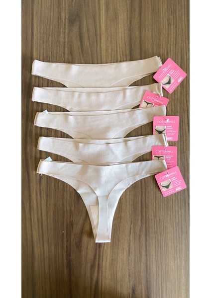 5 Adet 1 Paket Kahve Basic Klasik Lazer Kesim Kadın Tanga Külot fiyatları