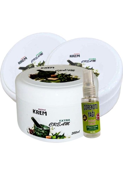 Mucizevi Krem 3ADET Bölgesel Bakım Relax Kremi 125 ml + Yanında Hediye 30 ml Çörek Otu Yağı