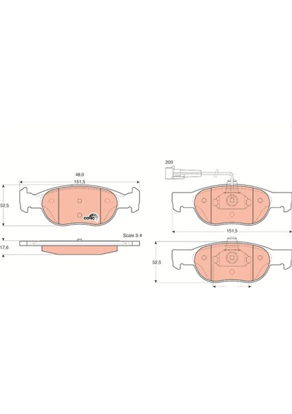 ÖN BALATA FİŞLİ MAREA 1.4-1.6 1996 ALFA 145 146 1.4 1.6 77362084 9947629 9947118