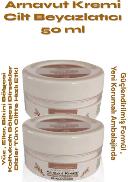 Three Brand Whitening Cream Arnavut Kremi 100 ml Aklık Kremi x 2 Adet