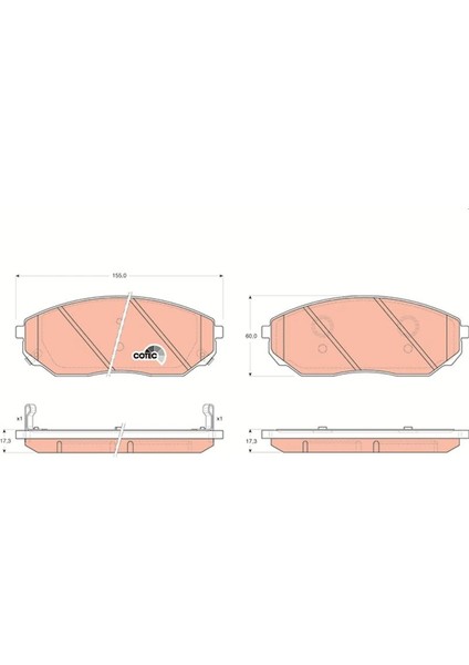 ÖN BALATA KIA SORENTO 2.4 2002 2.5 CRDI 2002-2006 3.3 2006 3.5 56 2002 581013EU00 581013EE00 WVA24092