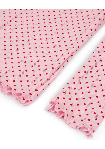 Pointelle Kırmızı Puantiyeli Şortlu Pijama Takımı fırsatları