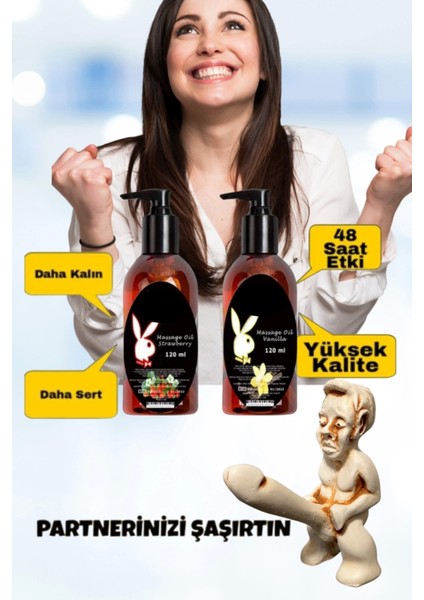 Massage Oil Strawberry And Vanilla Fragrances 120 ml Çilek ve Vanilya Kokulu Vücut Masaj Yağı