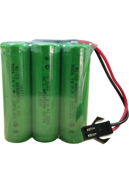 SERTEC 3.6V 3S1P AA 800 MAH KABLO + SİYAH KONNEKTÖRLÜ OYUNCAK PİLİ