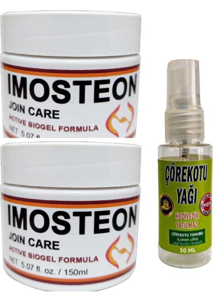 Imosteon Etkili Rahatlatıcı Masaj ve Bakım Kremi 150 ml x 2 Ad+Çörek Otu Yağı ile 30 ml