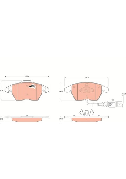 ÖN BALATA FİŞLİ CADDY 3 2004 GOLF 4 5 6 1997 JETTA PASSAT 2005 POLO 2009 OCTAVIA 2004 1K0698151 1K0698151E WVA23587