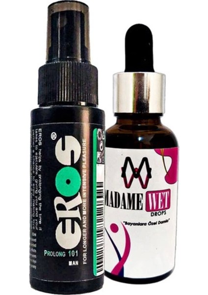 Eros Pro 101 Erkekler Için Büyük Boy Sprey 60 ml ve Madamewet Kadınlara Özel 30 ml