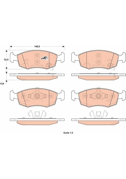 ÖN BALATA PANDA 0.9 20121.2 2012 1.2LPG 2012 1.3D MULTIJET 2012-2014 LANCIA YPSILON 1.2 1.3D 2011 77365927 77366212 77366274