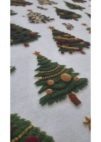 3D Baskılı Lekeye Dayanıklı Yılbaşı Ağacı Temalı Masa Örtüsü modelleri