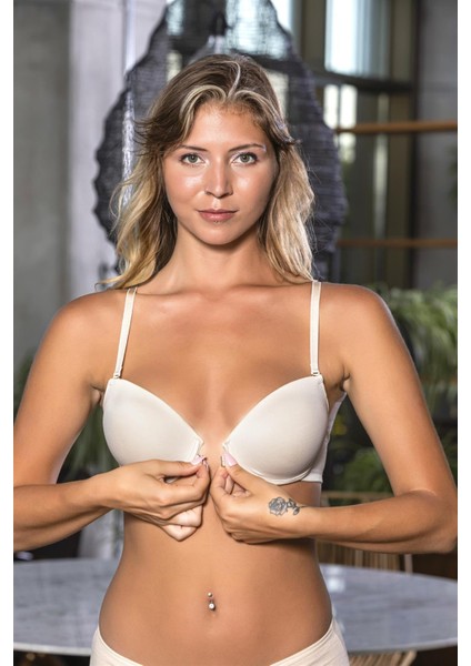 Günlük Kullanıma Uygun Önden Klipsli Sütyen Ten (MGP1660)