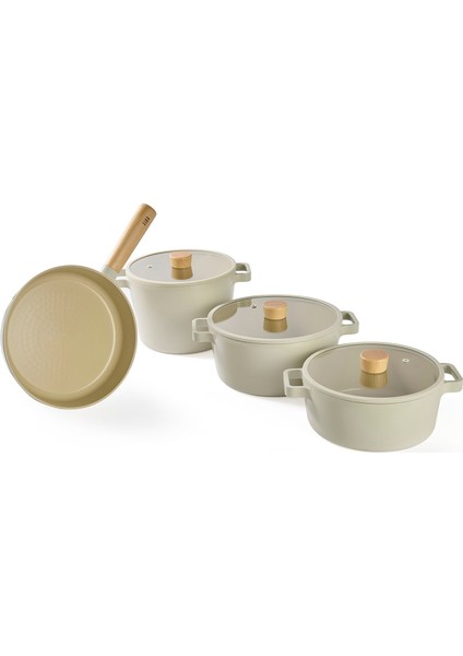 Fika 7 Parça Tencere ve Tava Seti - Bej fiyatları