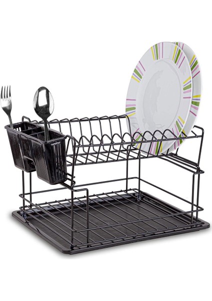 KB010 2 Katlı Bulaşıklık - Siyah