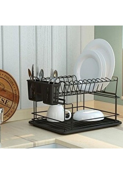 KB010 2 Katlı Bulaşıklık - Siyah fiyatları