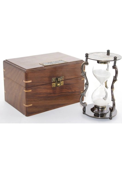 Ahşap Kutulu Pirinç Kum Saati
