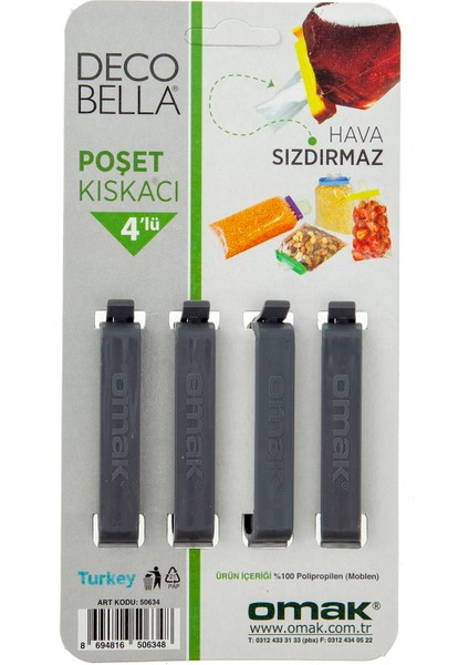 4'lü Büyük Boy Poşet Kıskacı - Asorti fiyatları