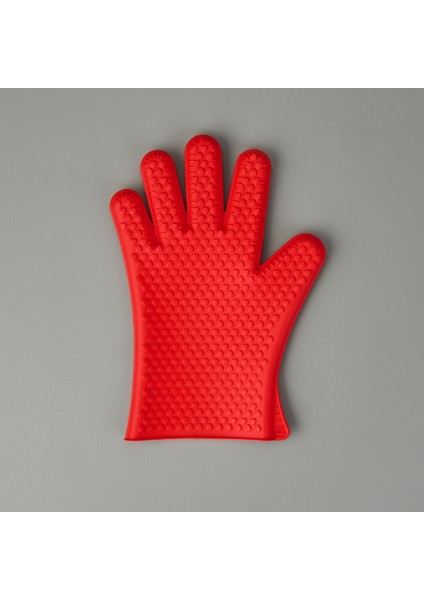 5 Parmak Fırın Eldiveni - Kırmızı