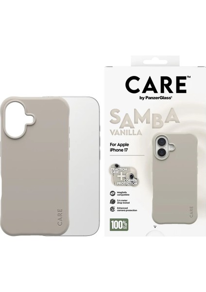 Panzerglass By Care Apple iPhone 17 Fashionable Case Samba Magsafe Kılıf Vanilya